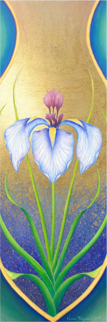Japanese Iris Watercolor Painting