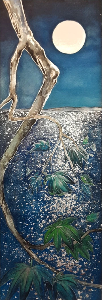 Moonlight on the Water Watercolor Painting